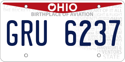 OH license plate GRU6237