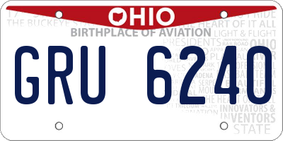 OH license plate GRU6240