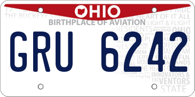 OH license plate GRU6242