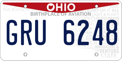 OH license plate GRU6248