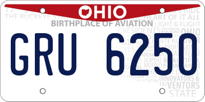 OH license plate GRU6250