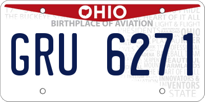 OH license plate GRU6271