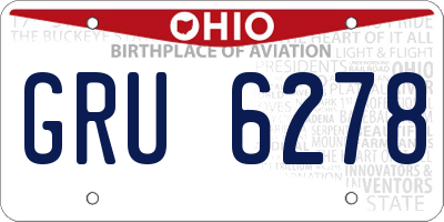 OH license plate GRU6278