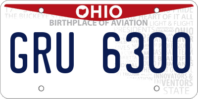 OH license plate GRU6300