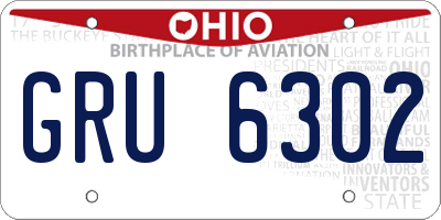 OH license plate GRU6302