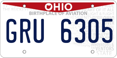 OH license plate GRU6305