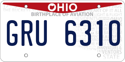 OH license plate GRU6310