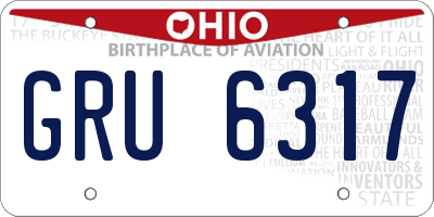 OH license plate GRU6317