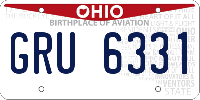 OH license plate GRU6331