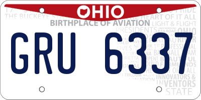 OH license plate GRU6337