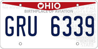 OH license plate GRU6339