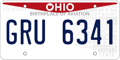 OH license plate GRU6341