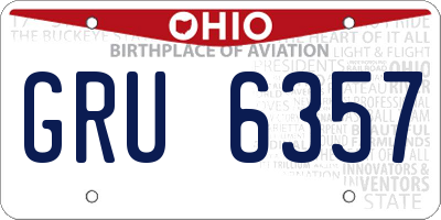 OH license plate GRU6357