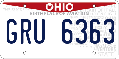 OH license plate GRU6363