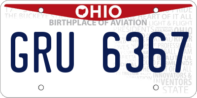 OH license plate GRU6367