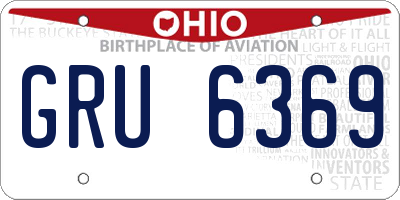 OH license plate GRU6369