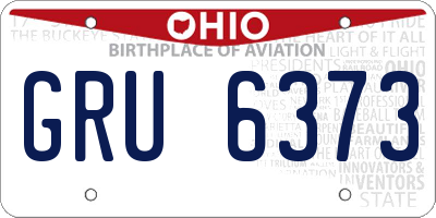 OH license plate GRU6373
