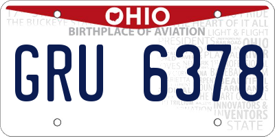 OH license plate GRU6378