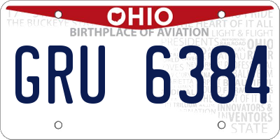 OH license plate GRU6384