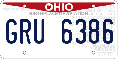 OH license plate GRU6386