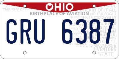 OH license plate GRU6387