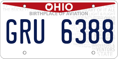 OH license plate GRU6388