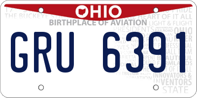 OH license plate GRU6391