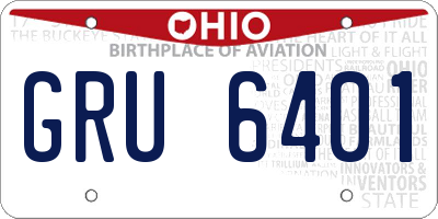 OH license plate GRU6401