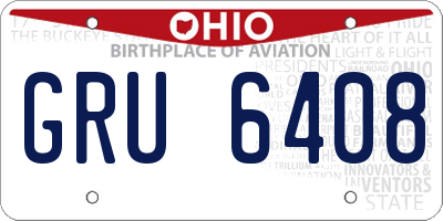OH license plate GRU6408