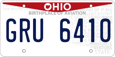 OH license plate GRU6410