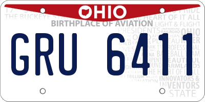 OH license plate GRU6411