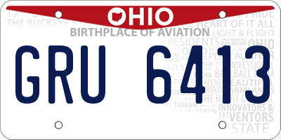 OH license plate GRU6413