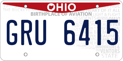 OH license plate GRU6415