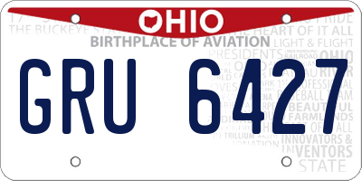 OH license plate GRU6427