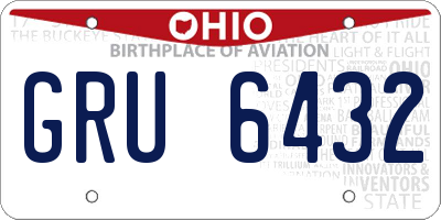 OH license plate GRU6432
