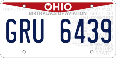 OH license plate GRU6439