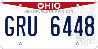 OH license plate GRU6448