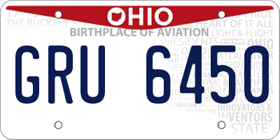 OH license plate GRU6450