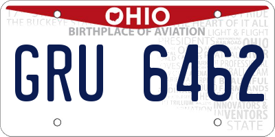 OH license plate GRU6462