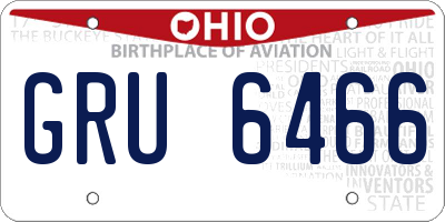 OH license plate GRU6466