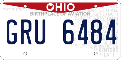 OH license plate GRU6484