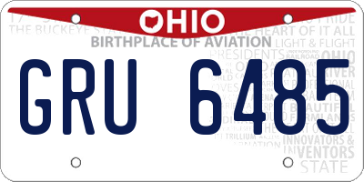 OH license plate GRU6485
