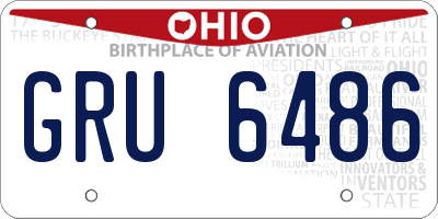 OH license plate GRU6486