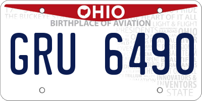 OH license plate GRU6490