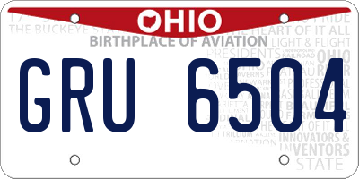 OH license plate GRU6504