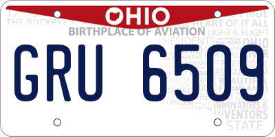 OH license plate GRU6509