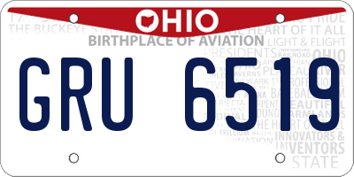 OH license plate GRU6519