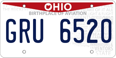 OH license plate GRU6520
