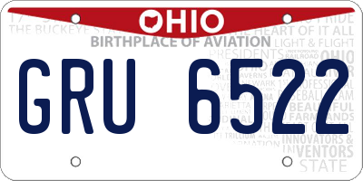 OH license plate GRU6522