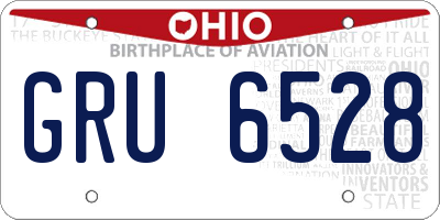 OH license plate GRU6528